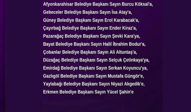 AFYOK'tan başkanlara deplasman teşekkürü!..