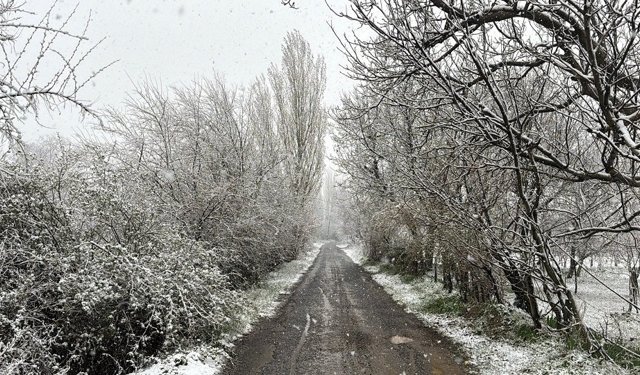Lapa lapa yağan kar, ilçeyi beyaza bürüdü!..