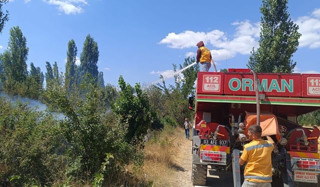 Sandıklı'da Ot Yangını Korkuttu