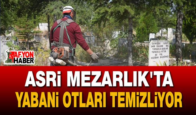 Bolvadin Belediyesi’nden Asri Mezarlık’ta Yabani Ot Temizliği