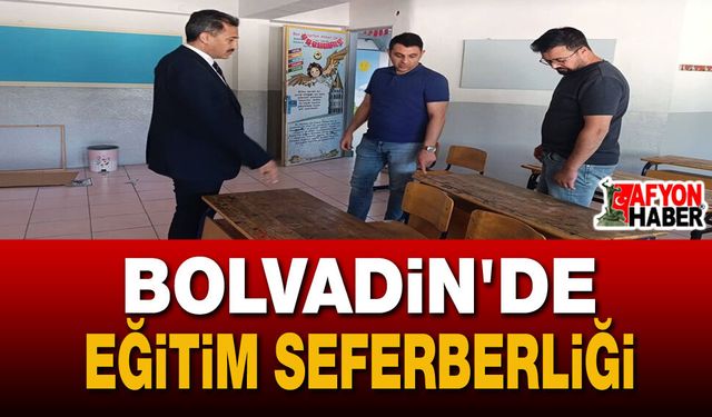 Bolvadin’deki Okullarda Eğitim Öncesi Bakım ve Onarım Çalışmaları Sürüyor