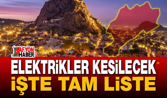 OEDAŞ Afyonkarahisar ili elektrik kesintileri duyurusu
