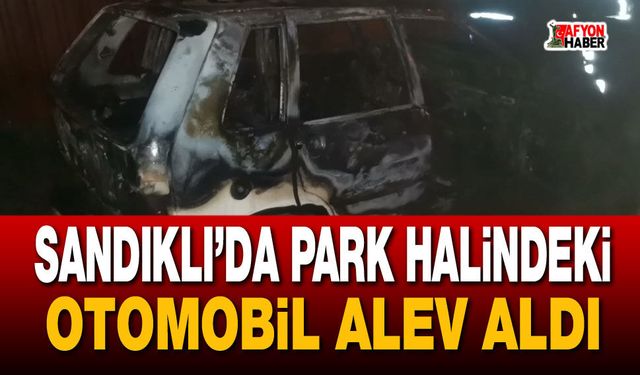 Sandıklı'da park halindeki otomobil alev aldı