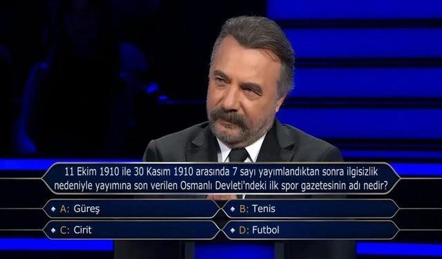 Kim Milyoner Olmak İster'de Osmanlı'nın İlk Spor Gazetesi Sorusu Gündem Oldu!