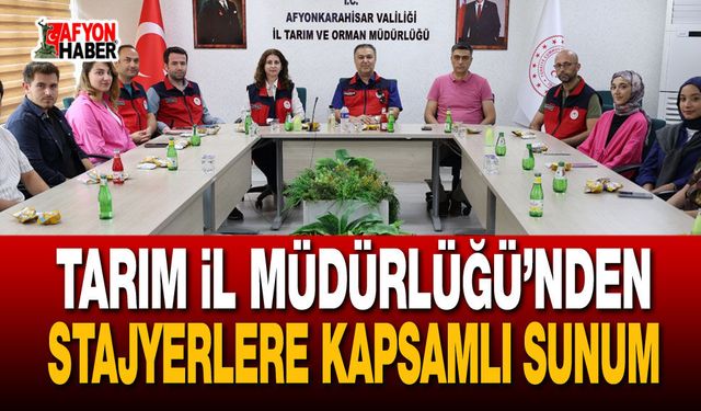 Tarım İl Müdürlüğü’nden Stajyerlere Kapsamlı Sunum