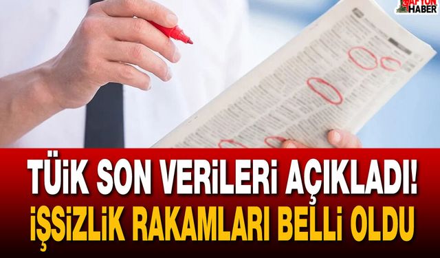 TÜİK açıkladı! Türkiye’de ki işsizlik rakamları belli oldu