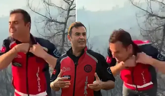 Orman yangınını anlatırken yaralandı!