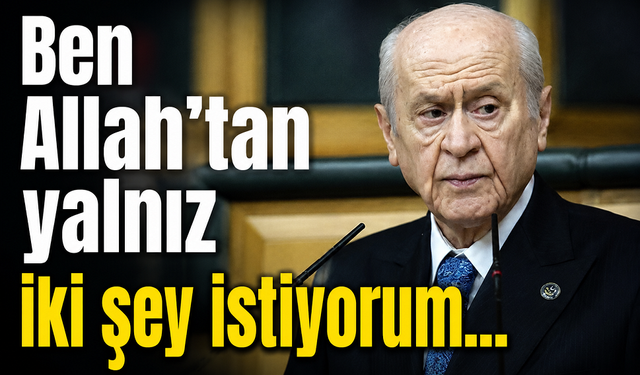Ben Allah'tan yalnız iki şey istiyorum...