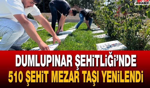 Dumlupınar Şehitliği’nde 510 Şehit Mezar Taşı Yenilendi
