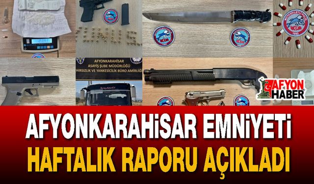Afyonkarahisar Emniyeti Haftalık Raporu Açıkladı