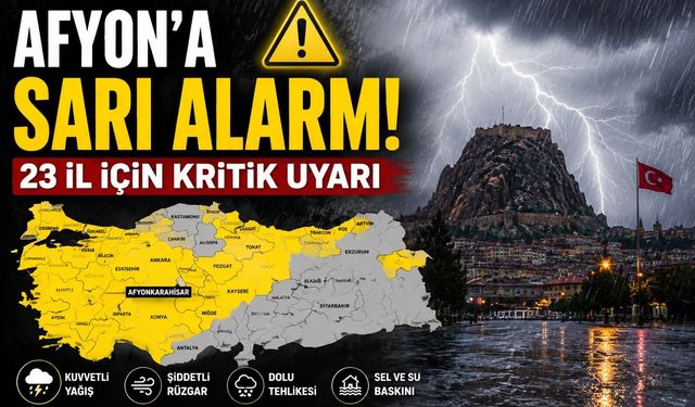 Afyon'a sarı alarm! 23 il için kritik uyarı