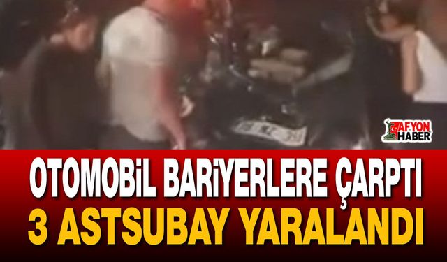 Otomobil bariyerlere çarptı: 3 Astsubay yaralandı