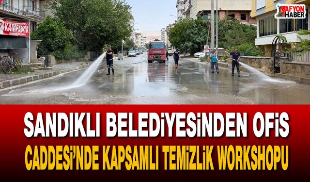 Sandıklı Belediyesinden Ofis Caddesi’nde Kapsamlı Temizlik Workshopu