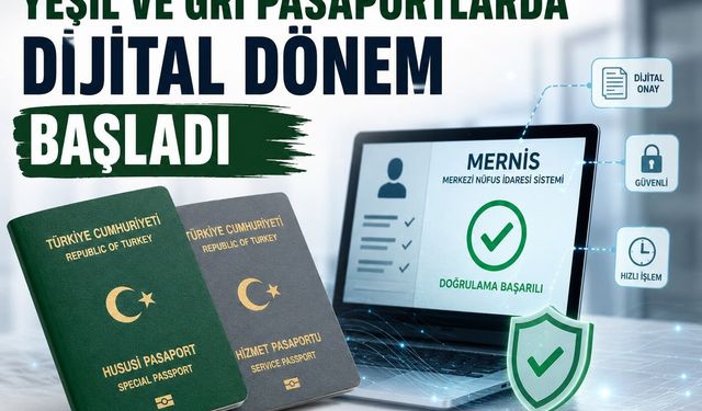 Yeşil ve gri pasaportlarda dijital dönem başladı