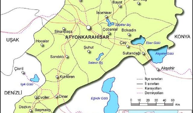 Dev Afyonkarahisar ili haritaları