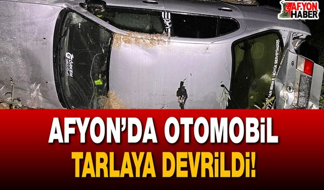 Afyon’da otomobil tarlaya devrildi!