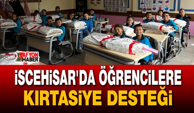 İscehisar'da öğrencilere kırtasiye desteği