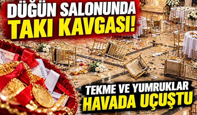 Düğün salonunda takı kavgası! Tekme ve yumruklar havada uçuştu