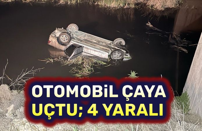 Otomobil çaya uçtu; 4 yaralı