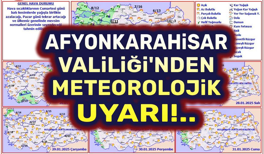 Afyonkarahisar'a kuvvetli rüzgar ve fırtına uyarısı