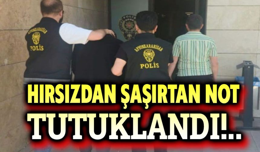 Gece girdiği kafeyi soyan hırsızdan şaşırtan not