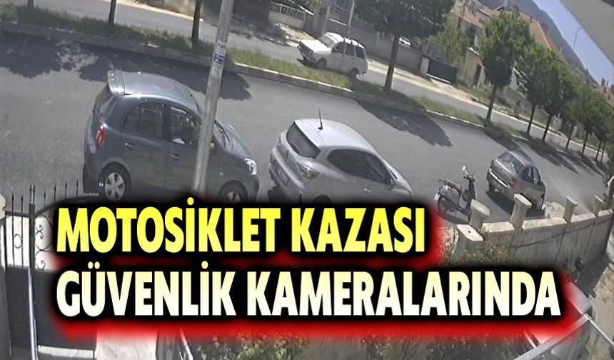 Motosiklet kazası güvenlik kameralarında