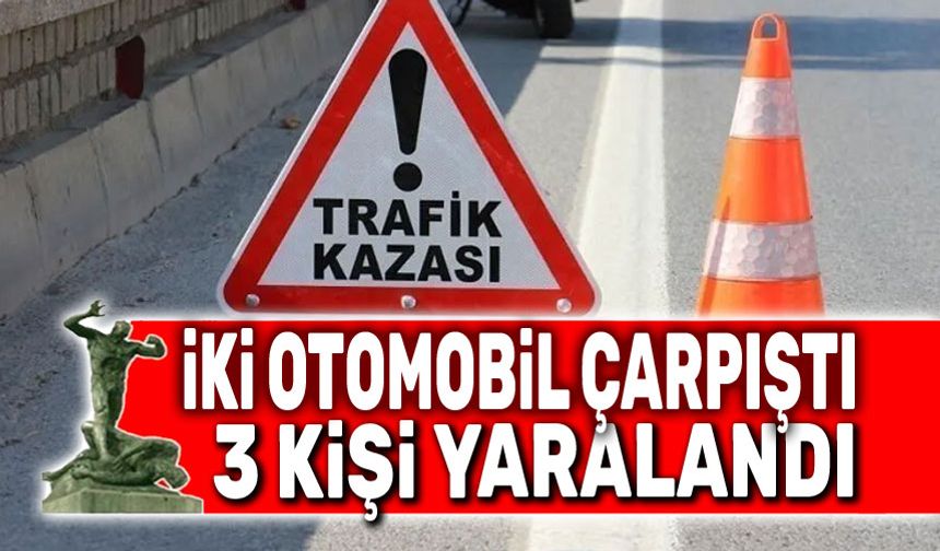 Afyon'da iki otomobil çarpıştı, 3 kişi yaralandı