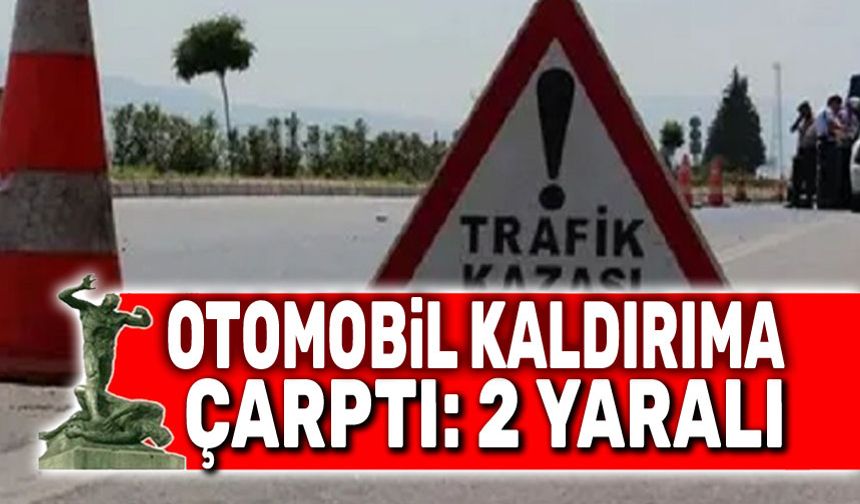 Otomobil kaldırıma çarptı, 2 kişi yaralandı