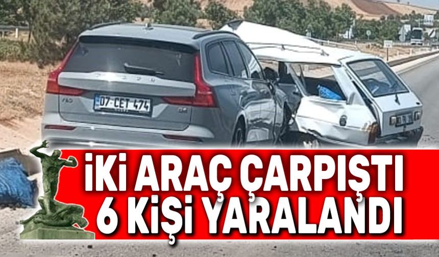 Afyon'da iki araç çarpıştı, 1'i ağır 6 yaralı
