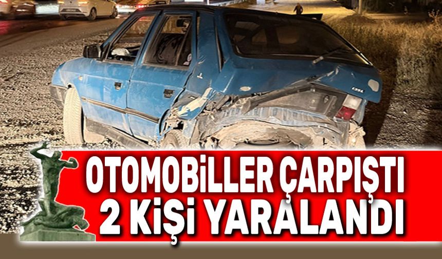 Otomobiller çarpıştı, 2 kişi yaralandı