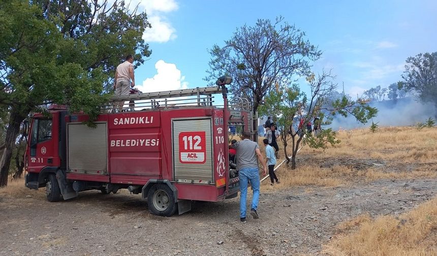 Sandıklı'da ot yangını paniğe neden oldu