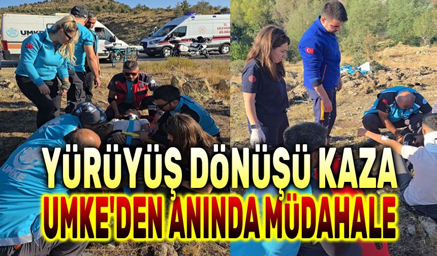 Zafer Yürüyüşü dönüşü kaza, UMKE'den anında müdahale