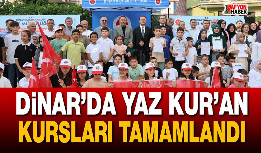 Dinar'da Yaz Kur'an Kurslarında Mezuniyet Coşkusu