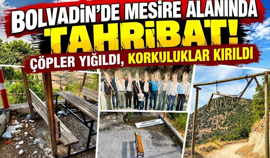 Bolvadin’de mesire alanında tahribat! Çöpler yığıldı, korkuluklar kırıldı
