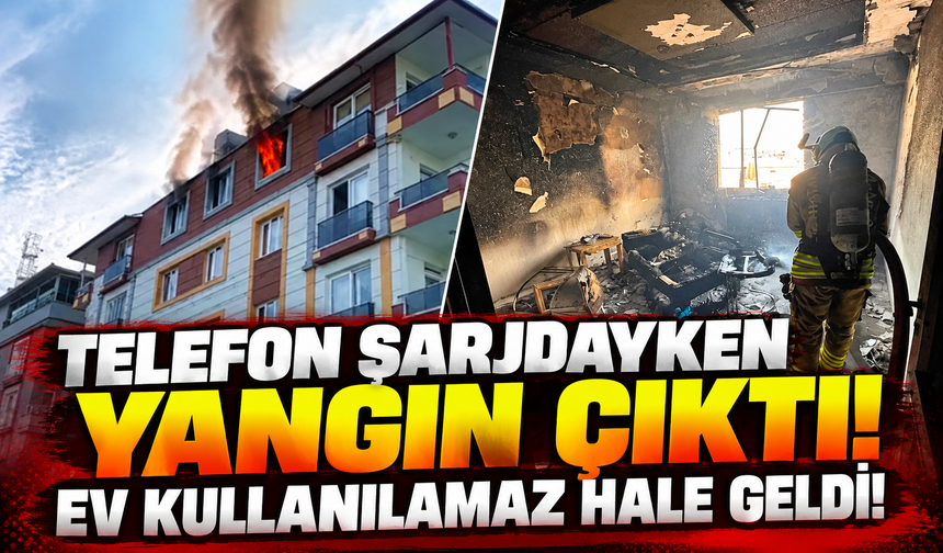 Telefon şarjdayken yangın çıktı! Ev kullanılamaz hale geldi