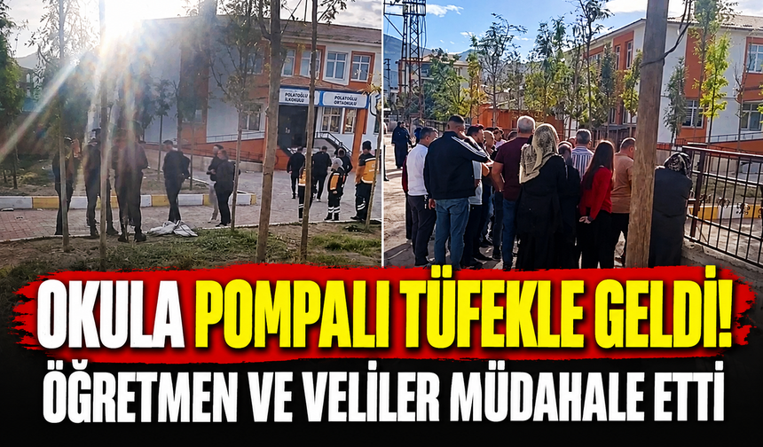 Okula pompalı tüfekle geldi! Öğretmen ve veliler müdahale etti