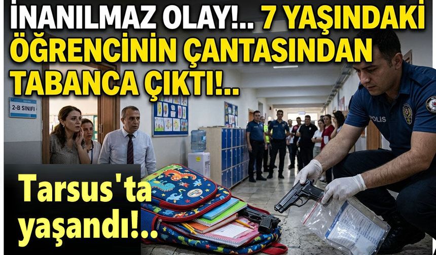7 yaşındaki öğrencinin çantasından tabanca çıktı