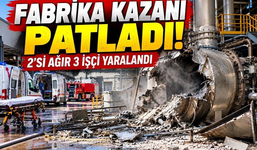 Fabrika kazanı patladı! 2’si ağır 3 işçi yaralandı