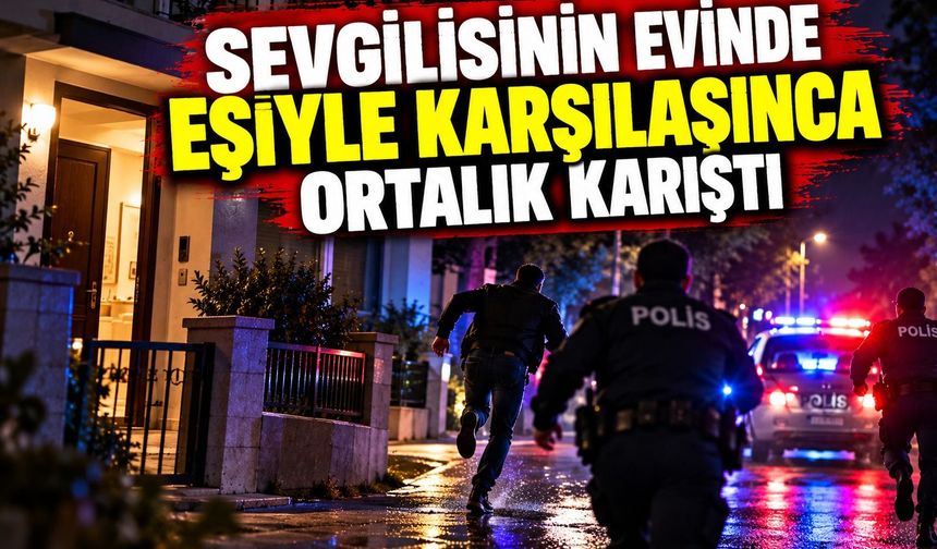Sevgilisinin evinde eşiyle karşılaşınca ortalık karıştı