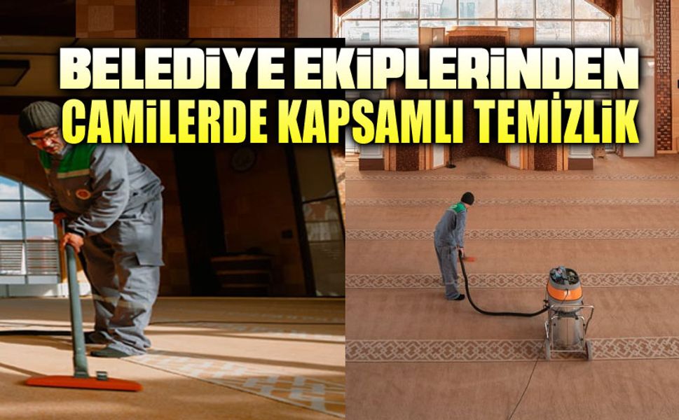 Belediye ekipleri camileri temiziliyor