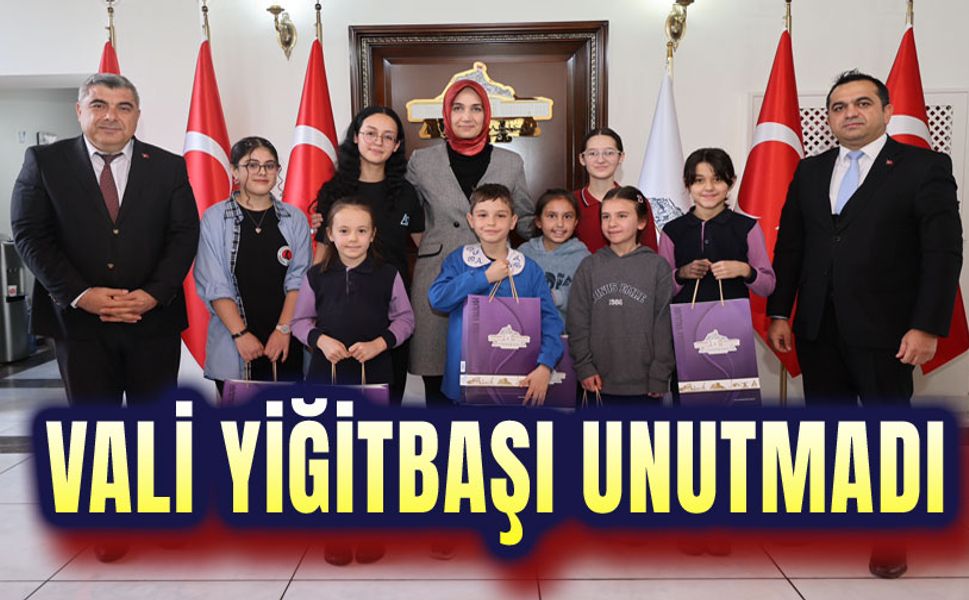 Vali Yiğitbaşı, derece yapan öğrencileri unutmadı