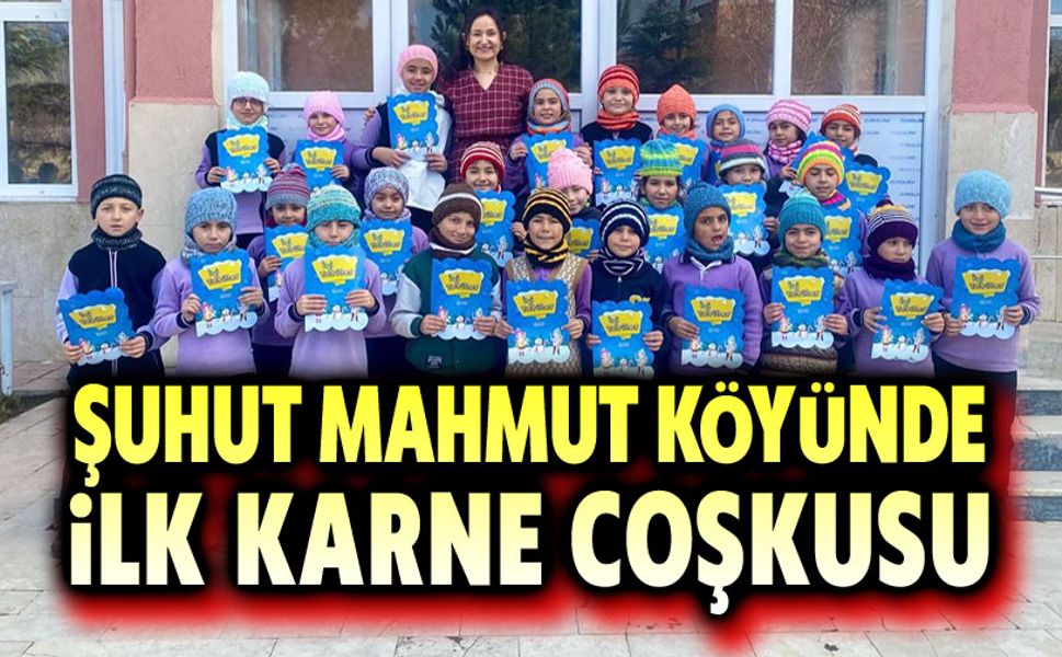 Şuhut Mahmut Köyünde ilk karne sevinci