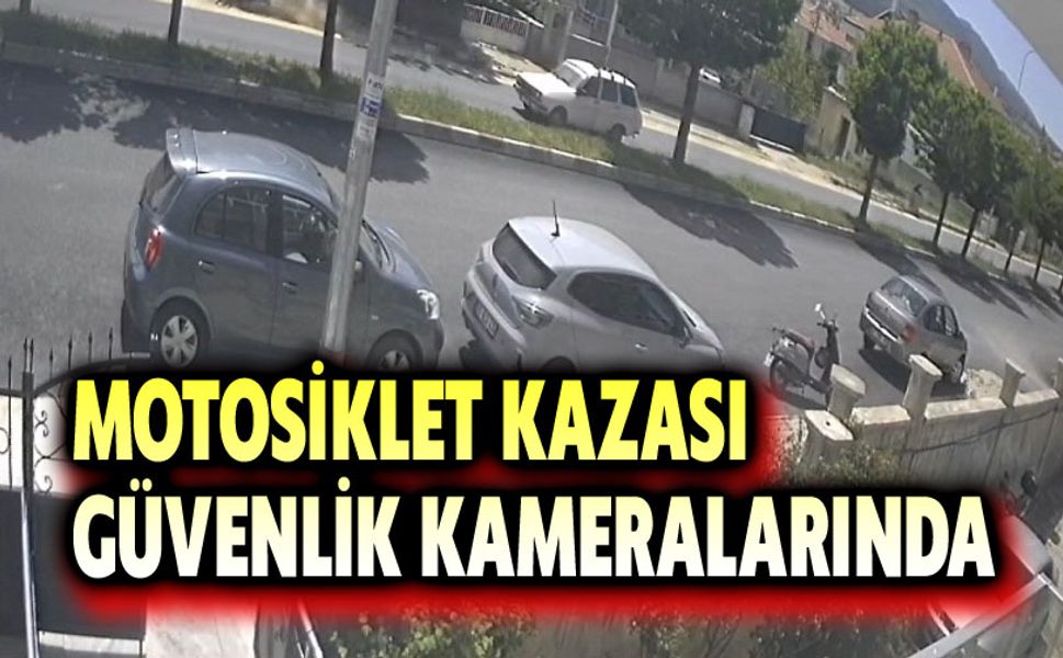 Motosiklet kazası güvenlik kameralarında
