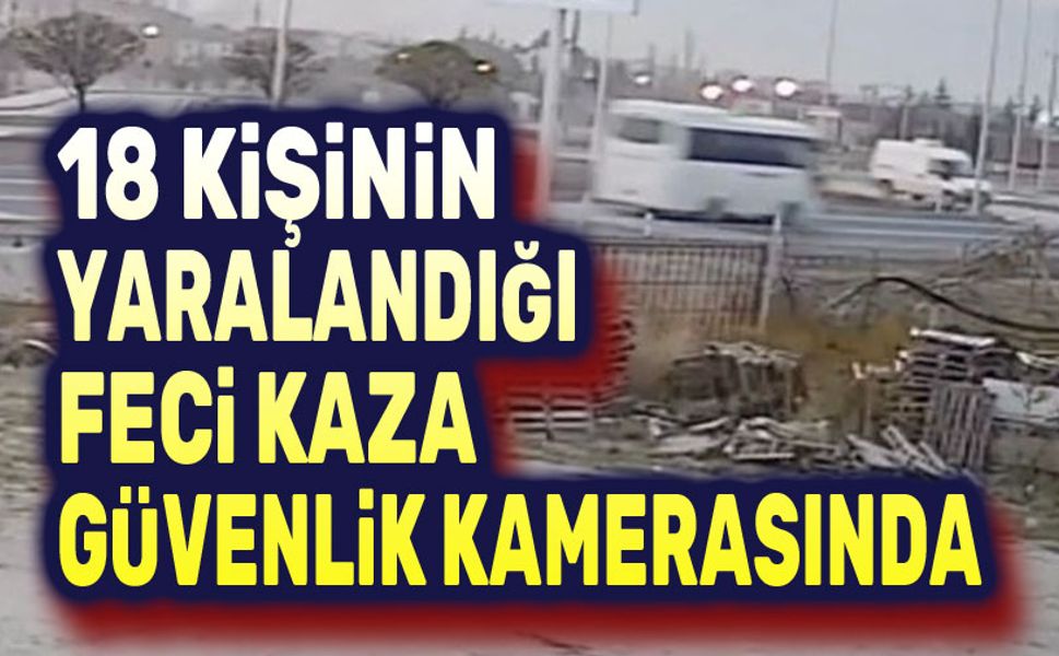 Öğrenci servisi şarampole girdi, kaza güvenlik kamerasında
