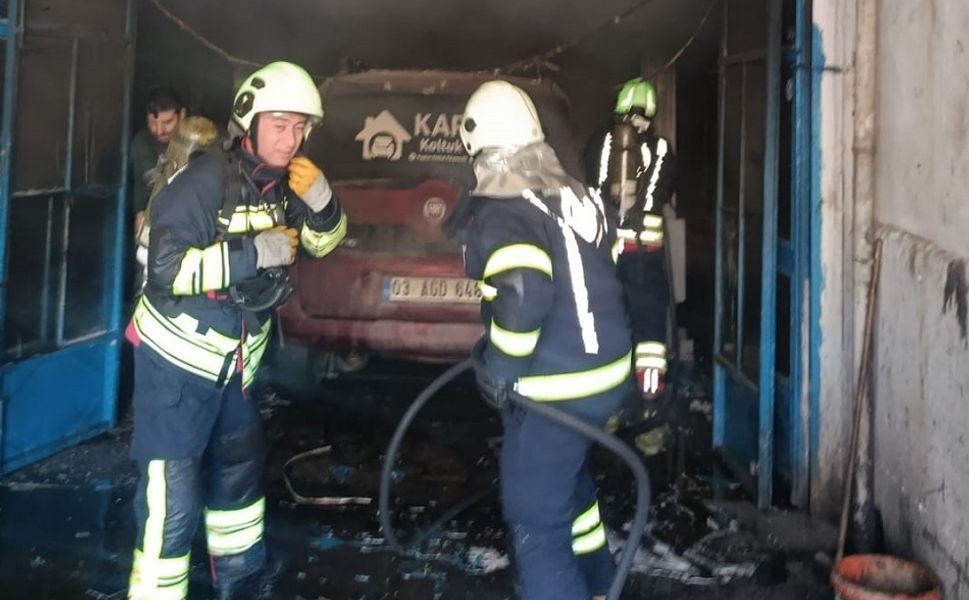 Oto tamirhanesinde yangın: 14 yaşındaki çırak yaralandı