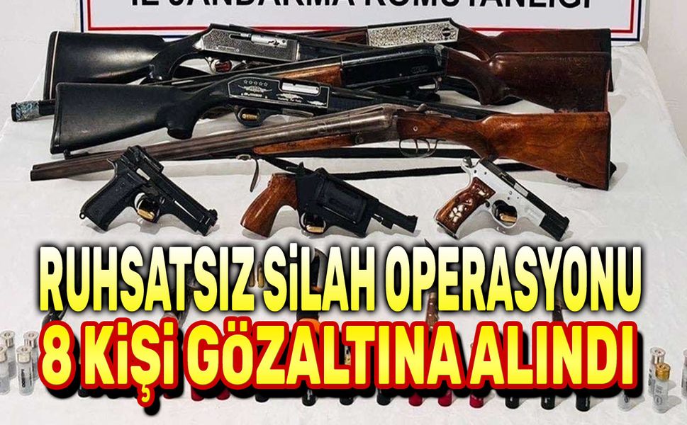 Afyon'da ruhsatsız silah operasyonu, 8 kişi gözaltına alındı