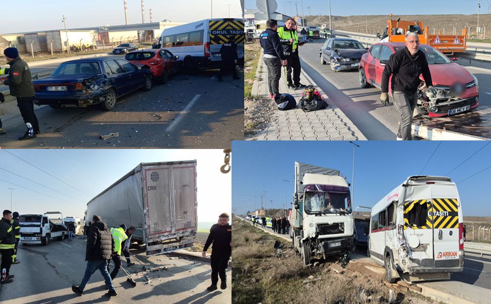 5 araç birbirine girdi: 12 yaralı var