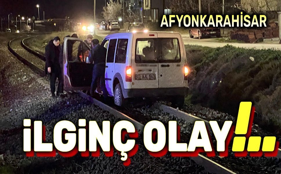 Afyon'da ilginç olay, yanlışlıkla raylara girdi!..