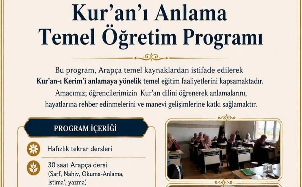 İl Müftülüğünden Kur'an'ı Anlama Eğitim Programı