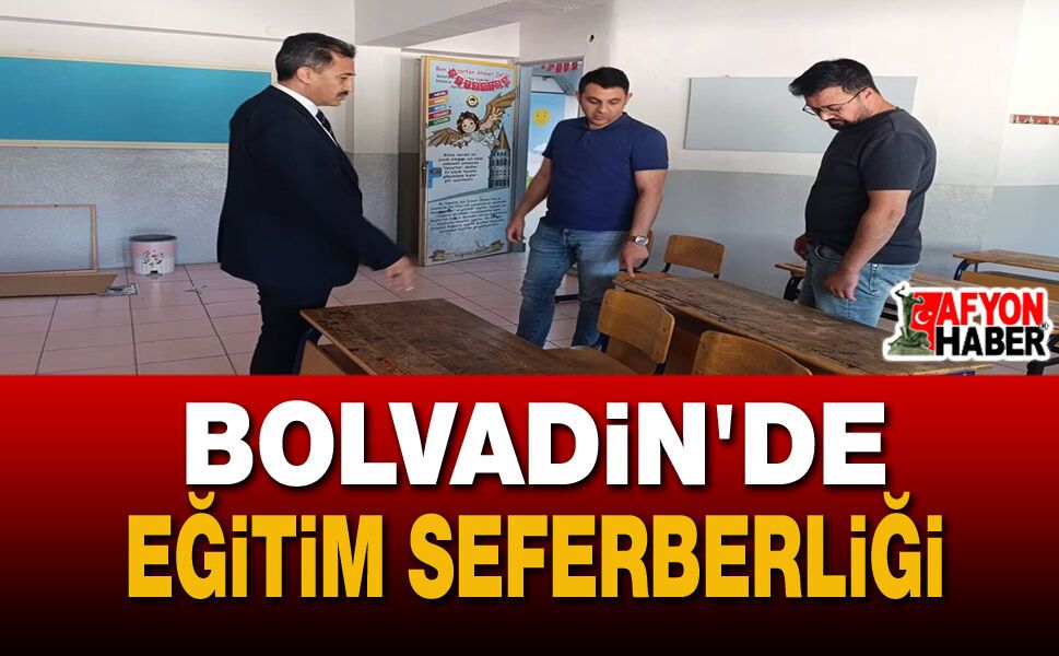Bolvadin’deki Okullarda Eğitim Öncesi Bakım ve Onarım Çalışmaları Sürüyor